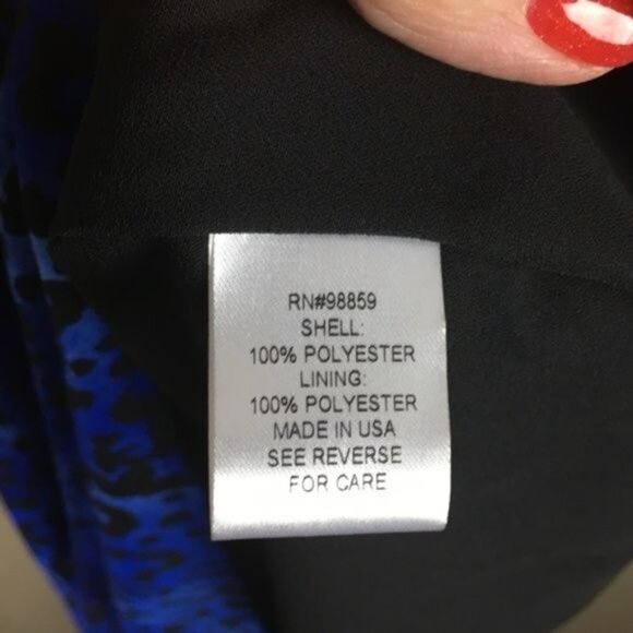 W118 by Walter Baker Blue Leopard Print Sleeveless Dress With Back Zipper & Poly - Picture 8 of 9